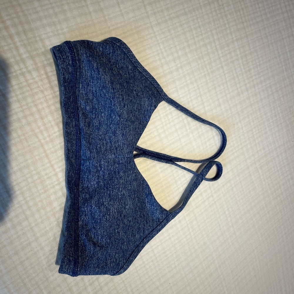 Fleo Heather Blue Strappy Sports Bra